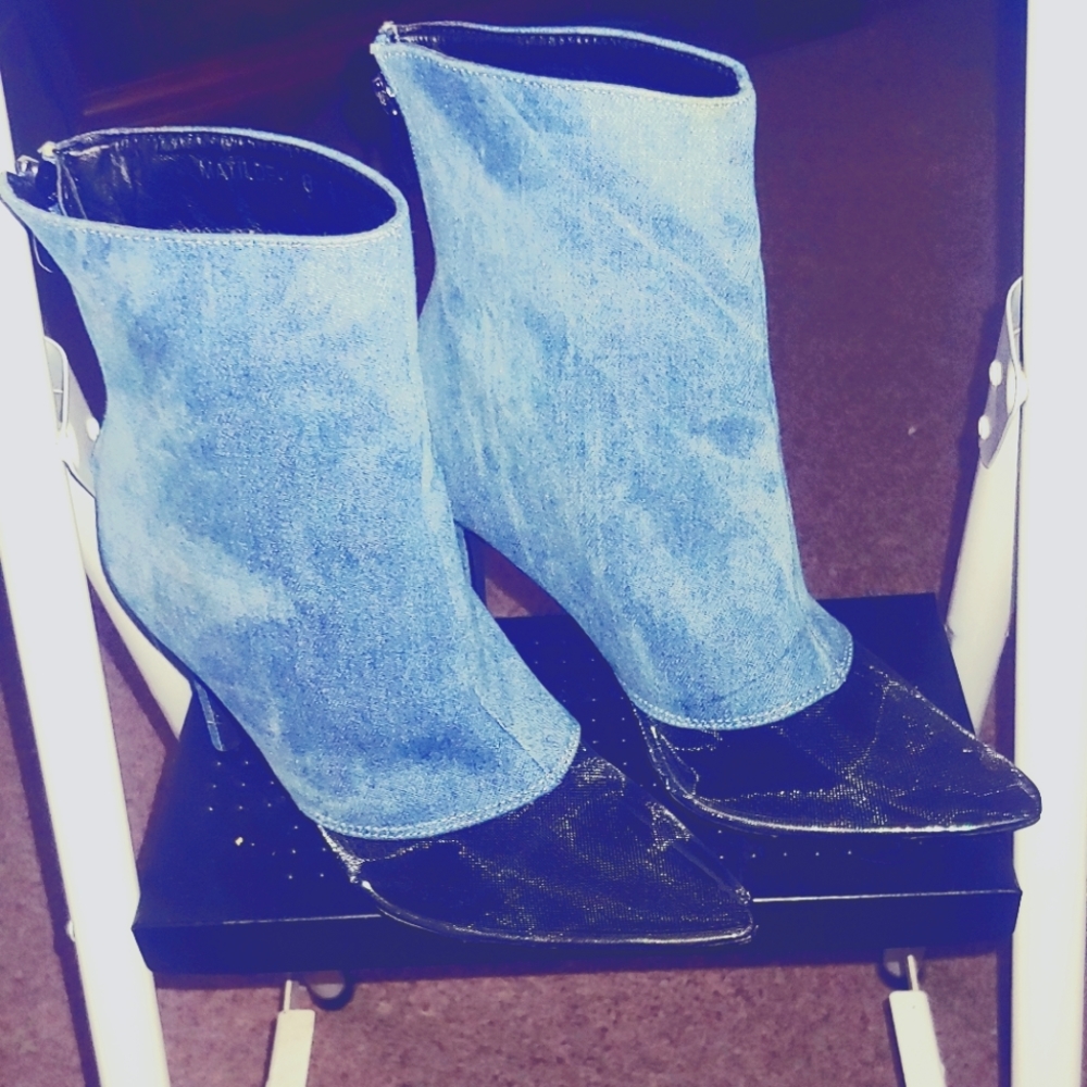 🆕 Inventory Denim/Mesh Ankle Boots - Picture 2 of 12